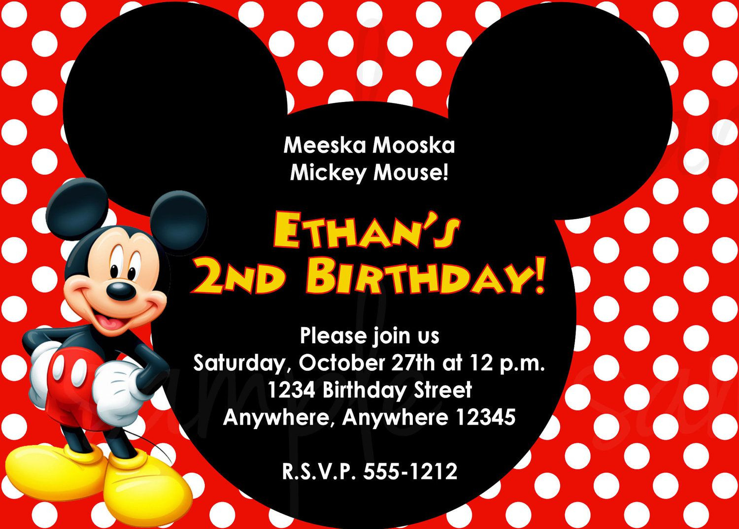 Mickey First Birthday Invitations
 birthday invitation Mickey mouse birthday invitations