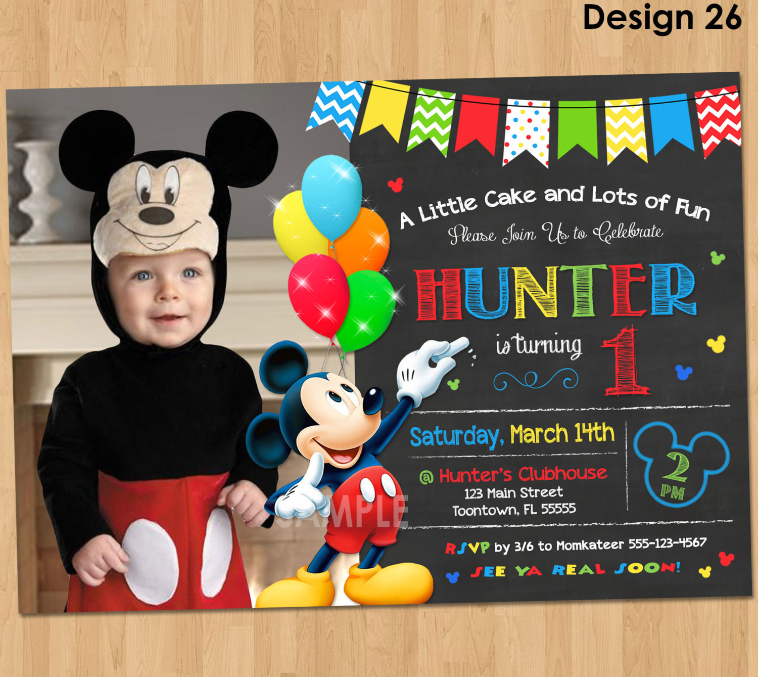 Mickey First Birthday Invitations
 Mickey Mouse Invitation Birthday Mickey Mouse 1st Birthday
