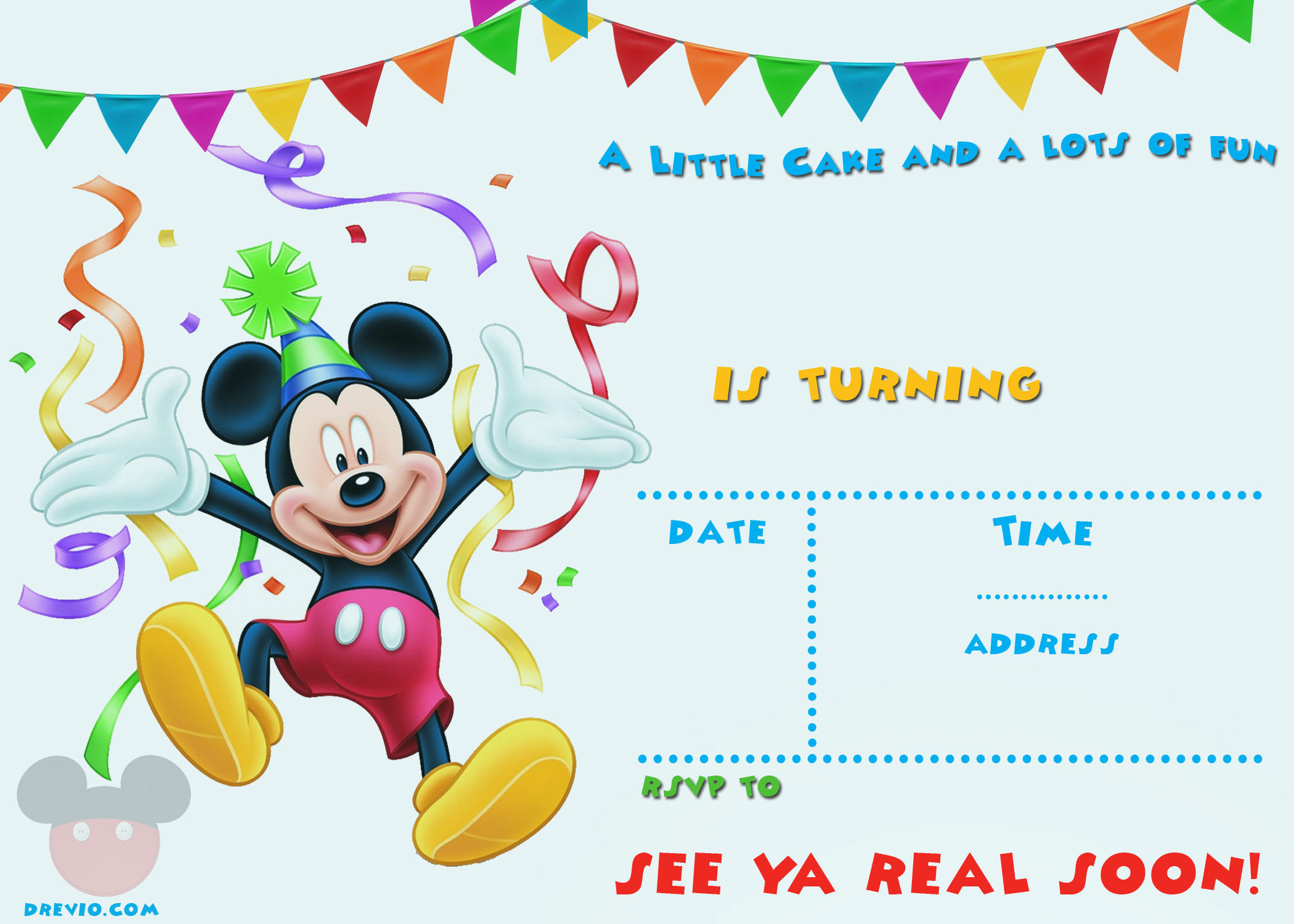 Mickey First Birthday Invitations
 FREE Mickey Mouse 1st Birthday Invitations – FREE
