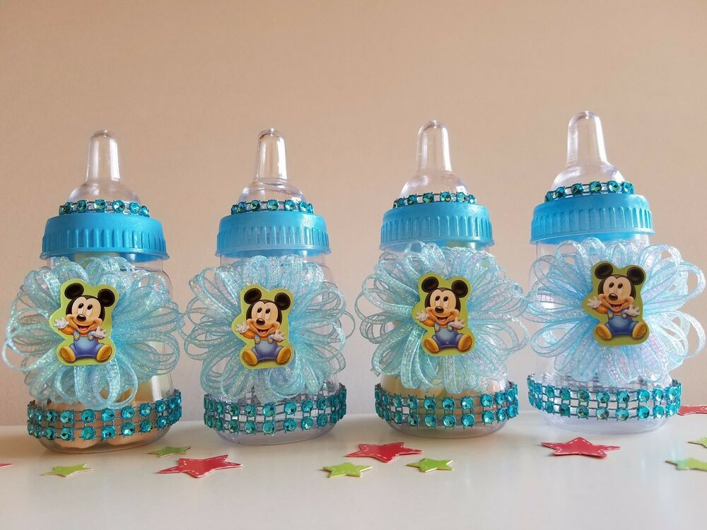 Mickey Mouse Baby Shower Decorations Ideas
 12 Baby Mickey Mouse Fillable Bottles Baby Shower Favors