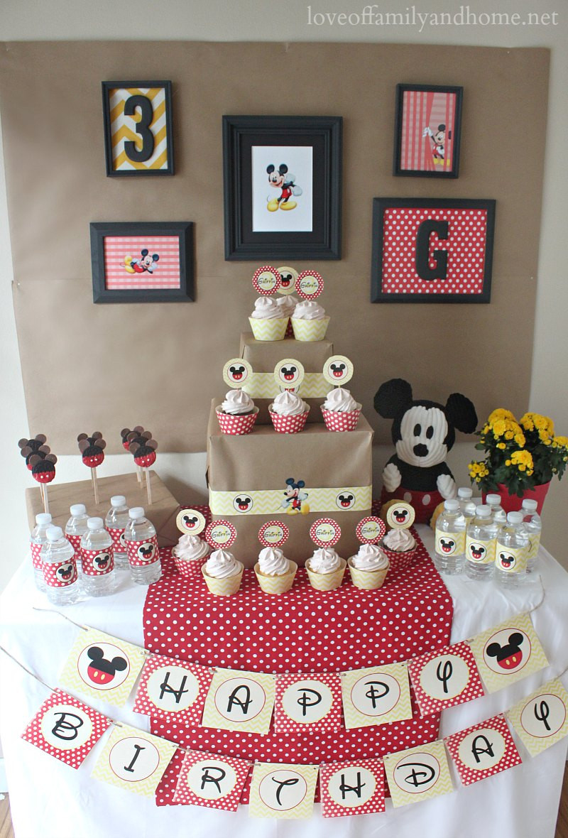 Mickey Mouse Birthday Decorations
 Mickey Mouse Birthday Party Ideas Griffin Turns THREE