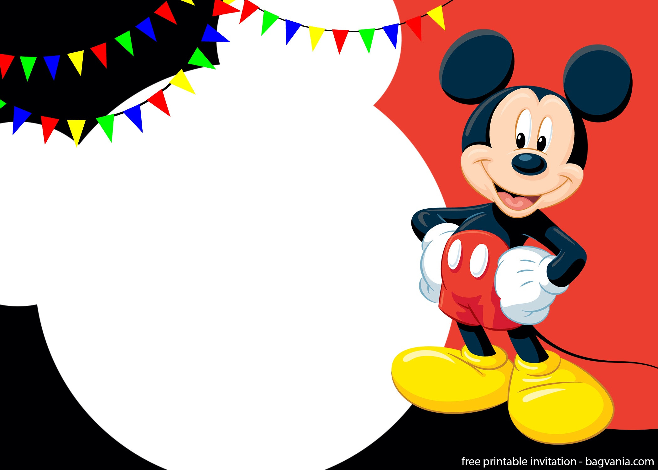 Mickey Mouse Clubhouse First Birthday Invitations
 Free Printable Cute Mickey Mouse Invitation Templates