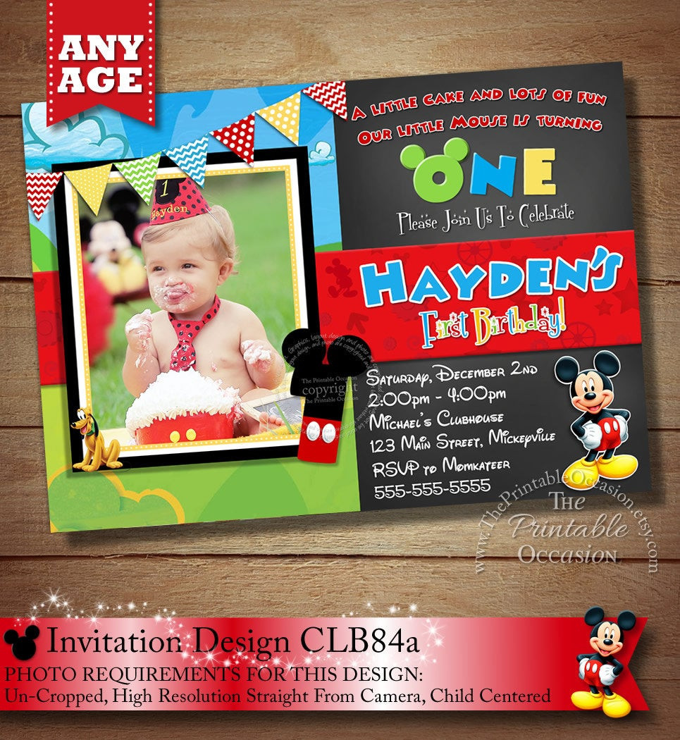 Mickey Mouse Clubhouse First Birthday Invitations
 Mickey Mouse ClubHouse Invitation Mickey Invitation Mickey