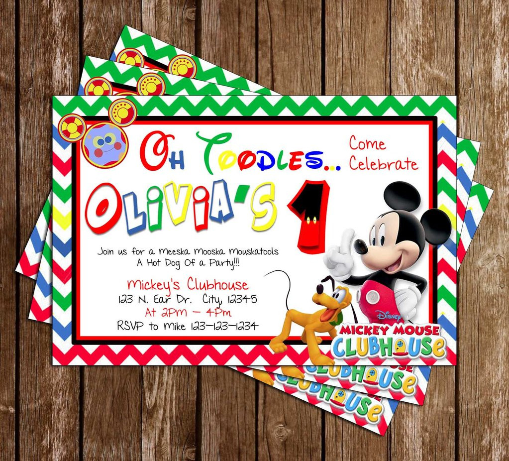 Mickey Mouse Clubhouse First Birthday Invitations
 Novel Concept Designs Disney Mickey Mouse Clubhouse