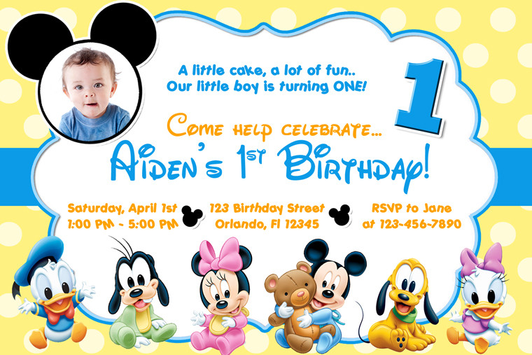 Mickey Mouse Clubhouse First Birthday Invitations
 FREE Mickey Mouse Clubhouse 1st Birthday Invitations