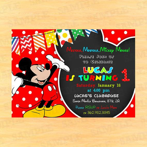 Mickey Mouse Clubhouse First Birthday Invitations
 Mickey Mouse clubhouse 1st birthday invitations by