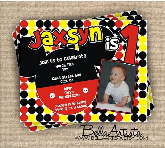 Mickey Mouse Clubhouse First Birthday Invitations
 Mickey Mouse Clubhouse 1st Birthday Invitations