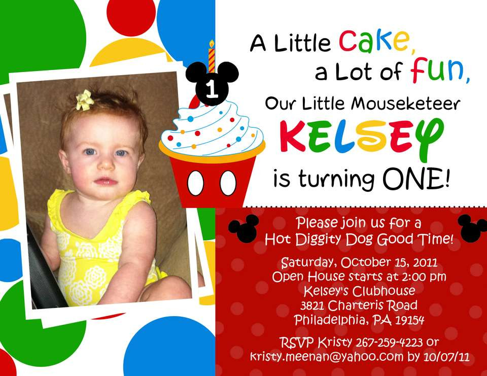 Mickey Mouse Clubhouse First Birthday Invitations
 Mickey Mouse Clubhouse 1st Birthday Invitations