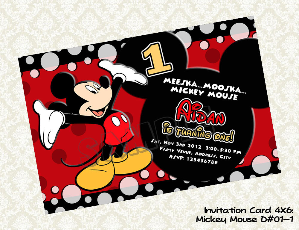 Mickey Mouse Clubhouse First Birthday Invitations
 FREE Printable 1st Mickey Mouse Birthday Invitations