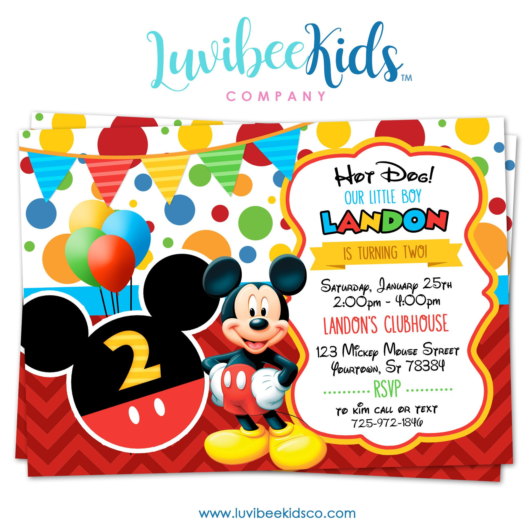 Mickey Mouse Photo Birthday Invitations
 Mickey Mouse Birthday Invitation Printable Invite