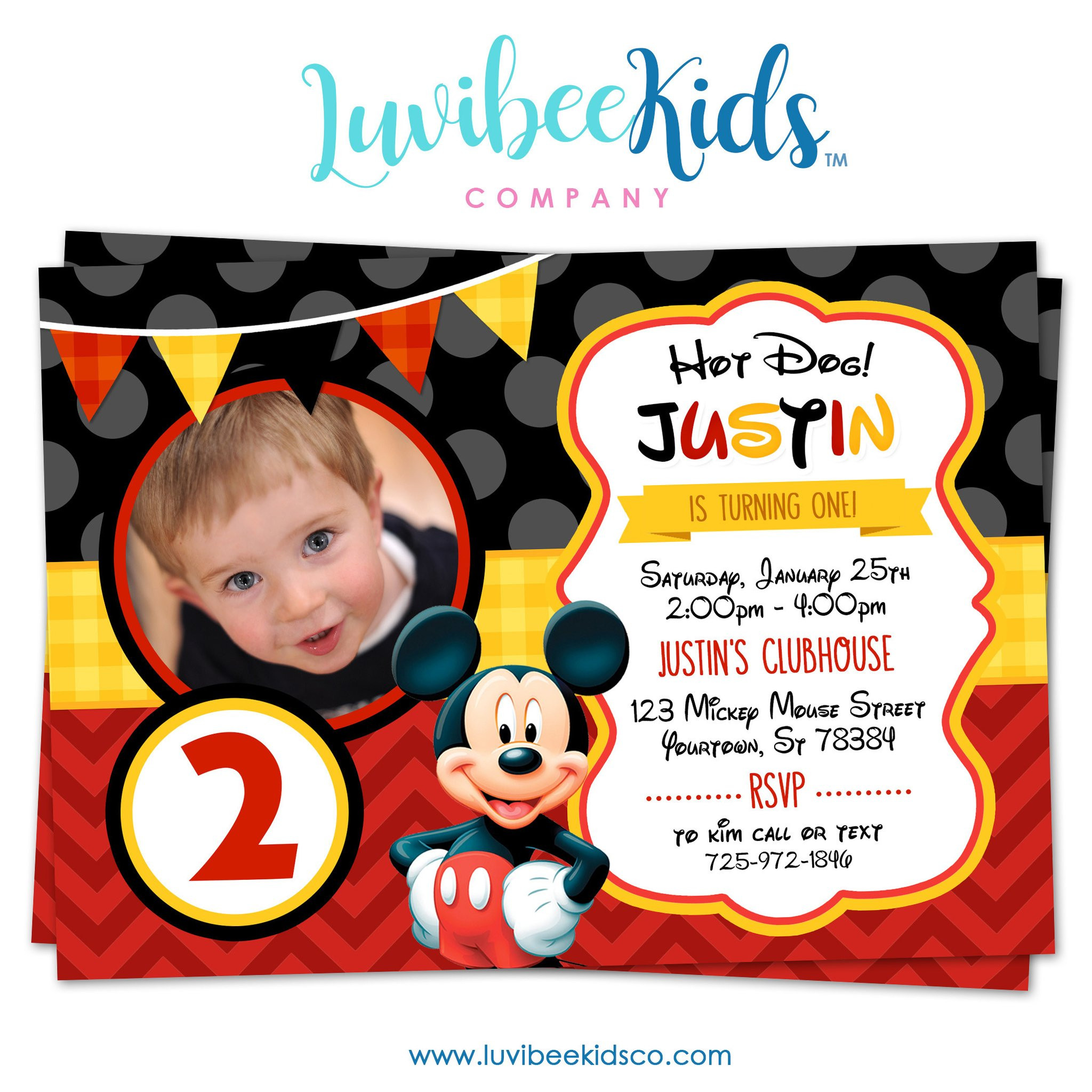 Mickey Mouse Photo Birthday Invitations
 Mickey Mouse Birthday Invitation Printable Invite