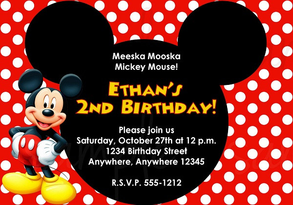 Mickey Mouse Photo Birthday Invitations
 Birthday Invitations 365greetings