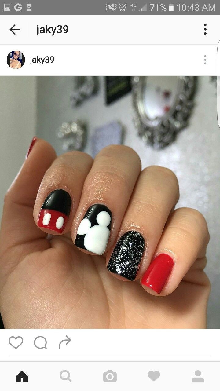 Mickey Mouse Toe Nail Art
 Mickey mouse