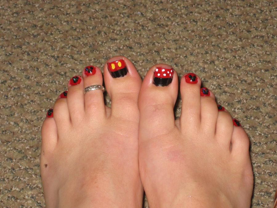 Mickey Mouse Toe Nail Art
 Mickey Mouse Toenails by yellow tulips on DeviantArt