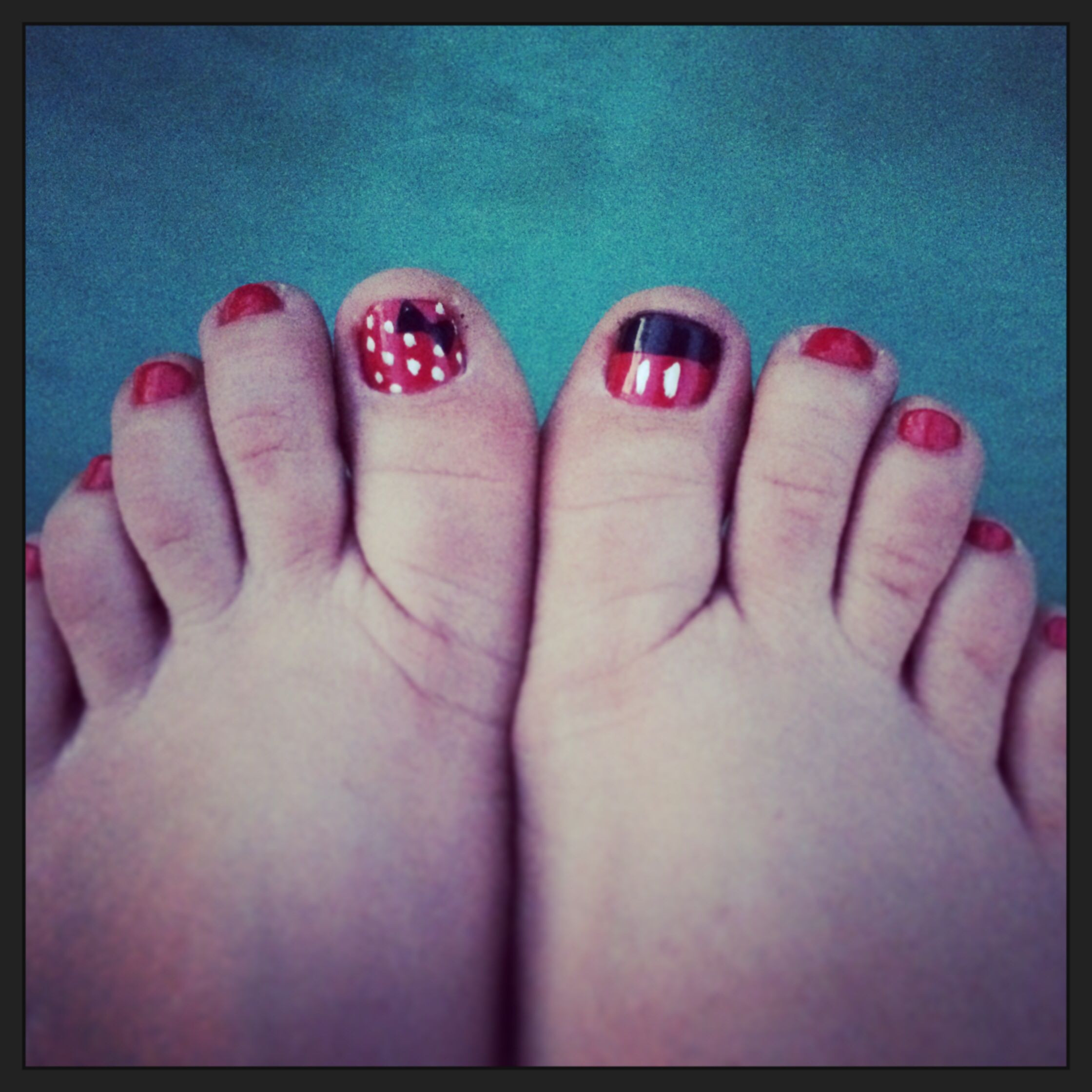 Mickey Mouse Toe Nail Art
 Designed by Juliana