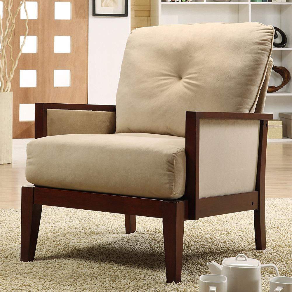 Microfiber Living Room Chairs
 Caney Brown Microfiber Accent Chair Overstock