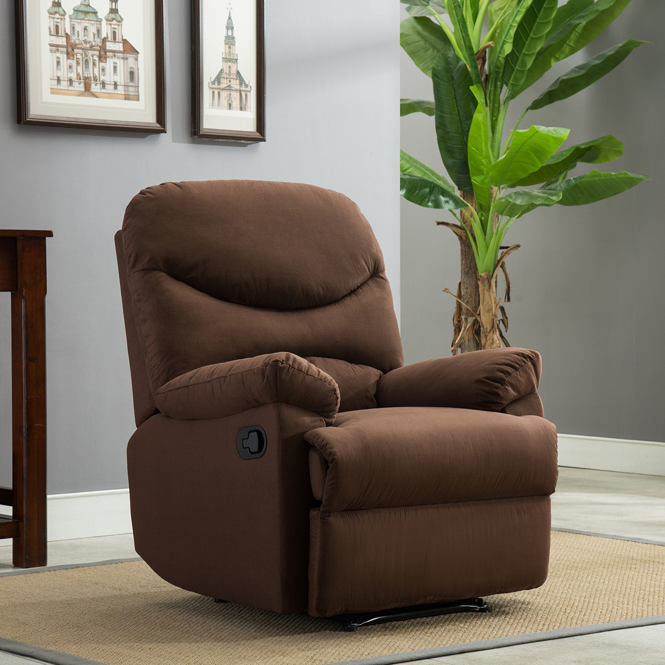 Microfiber Living Room Chairs
 Plush Recliner Livingroom Reclining Chair Man Cave TV