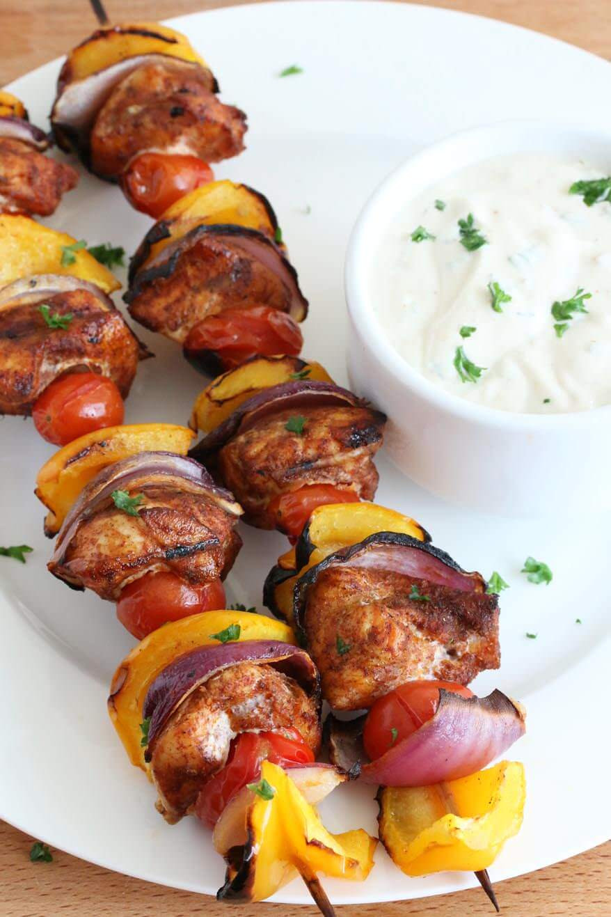 Middle Eastern Kabobs Recipes
 Spiced Chicken Kabobs with Tahini Yogurt Sauce The