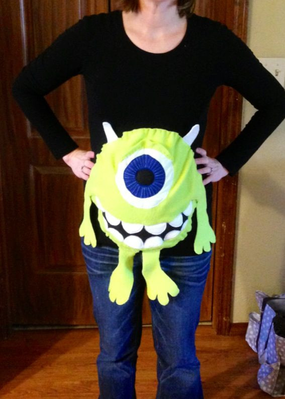 Mike Wazowski Costume DIY
 Monster s Inc DIY Mike Wazowski maternity Halloween