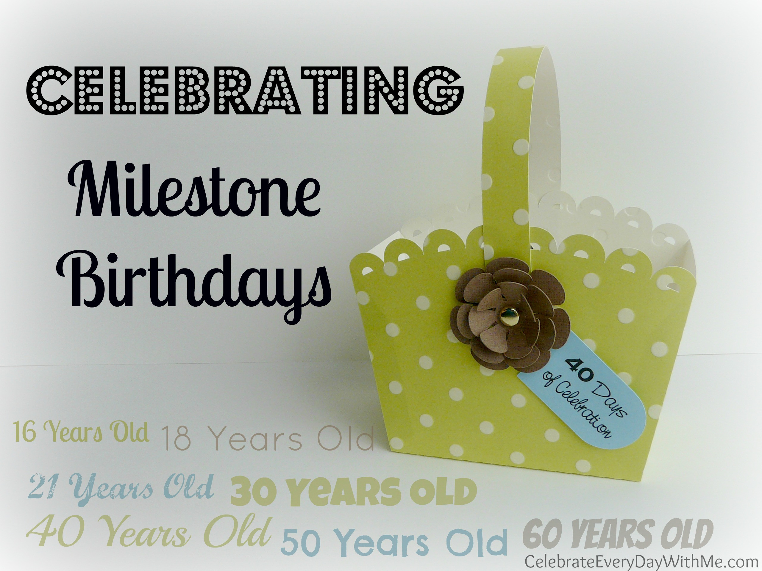 Milestone Birthday Gift Ideas
 Celebrating Milestone Birthdays Celebrate Every Day With Me