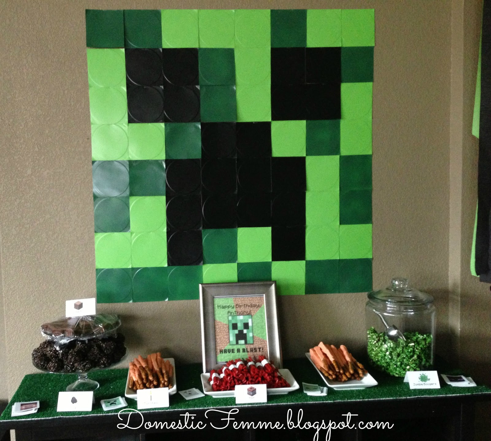 Minecraft Party Decorations DIY
 Domestic Femme Minecraft Birthday Party