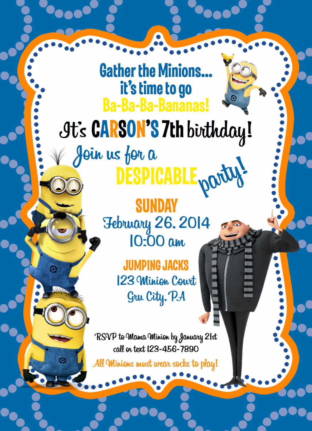 Minion Birthday Invitation
 Unavailable Listing on Etsy