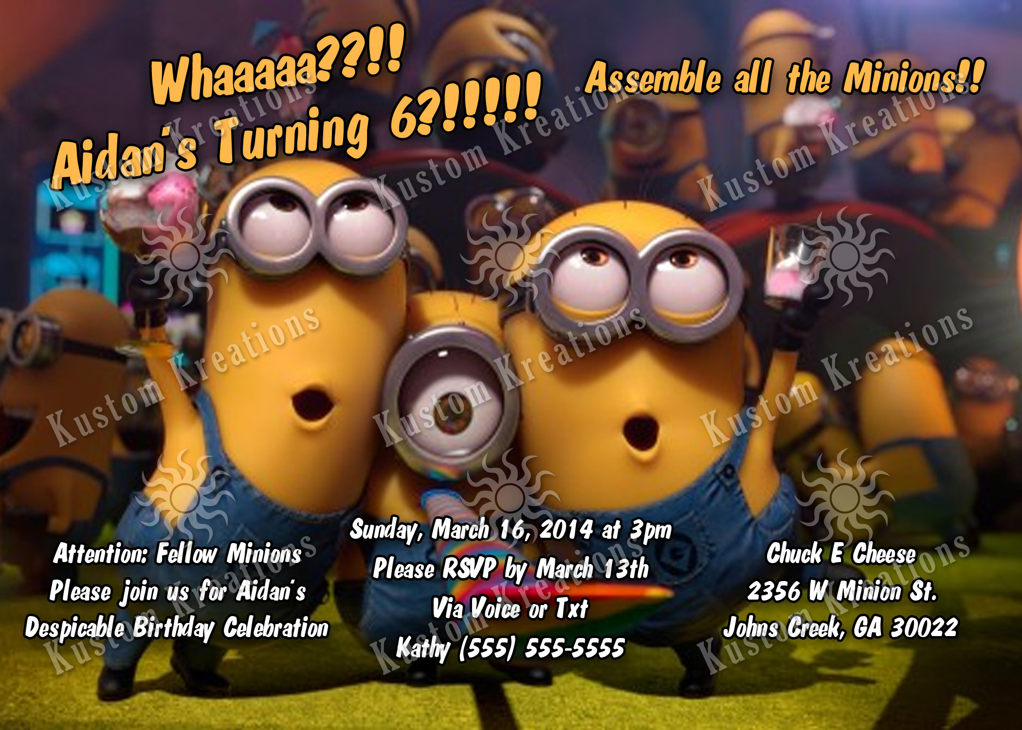 Minion Birthday Invitation
 Minions Birthday Invitations