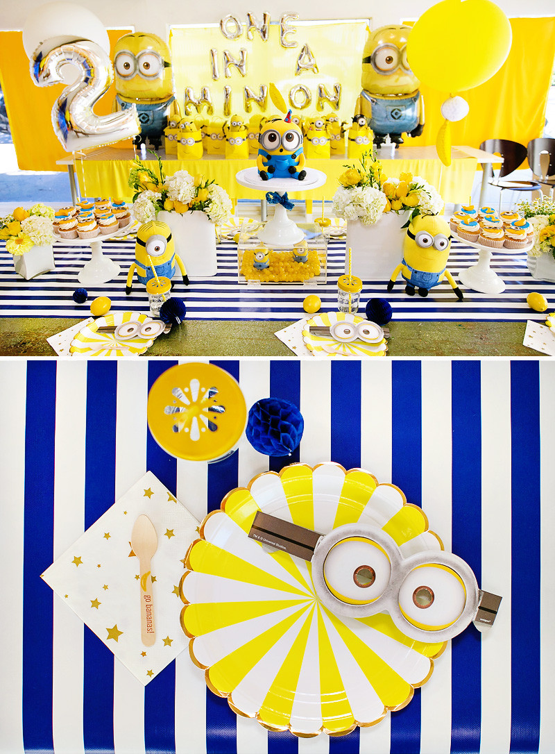 Minion Birthday Party
 Modern & Bright " e In A Minion" Themed Birthday Party
