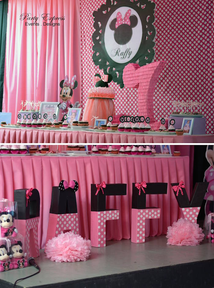 Minnie Birthday Decorations
 Kara s Party Ideas Minnie Mouse Birthday Party