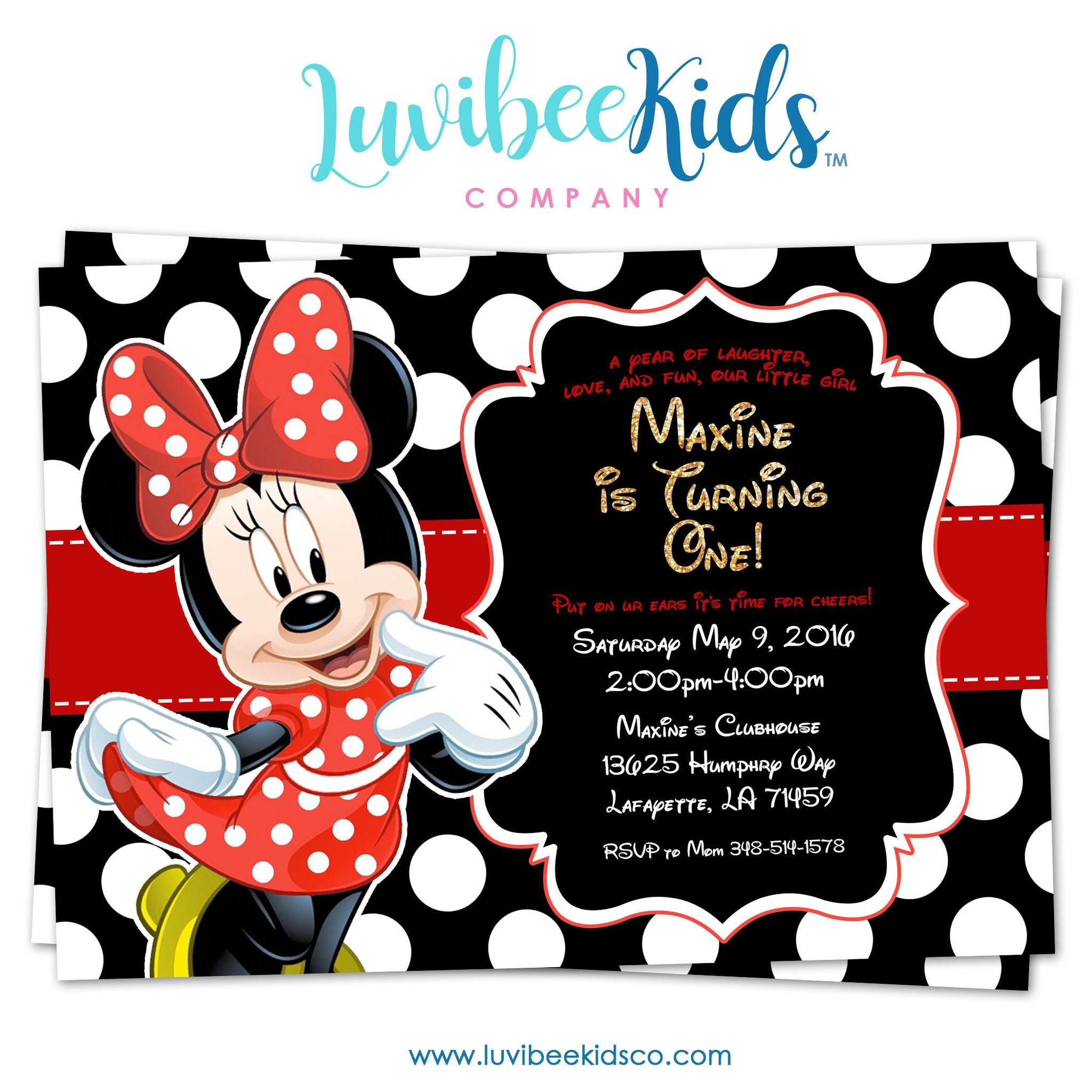 Minnie Birthday Invitations
 Minnie Mouse Birthday Invitation Printable Invite