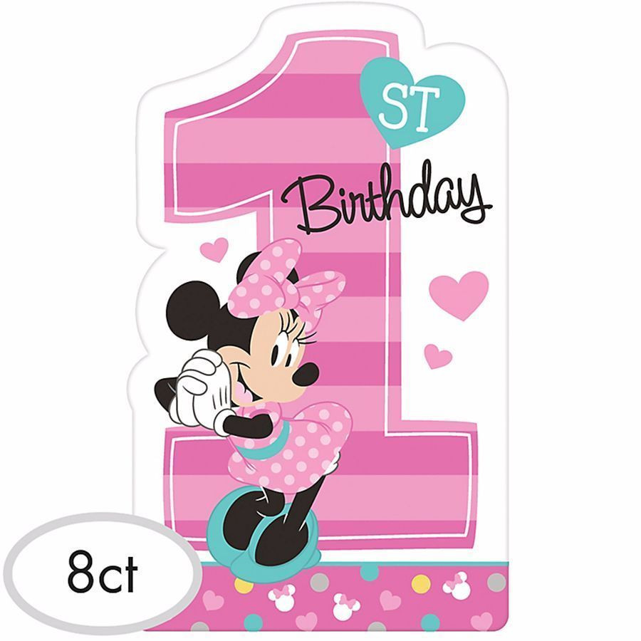 Minnie Mouse 1st Birthday Party Ideas
 Baby Minnie Mouse First 1st Birthday Invitations Birthday