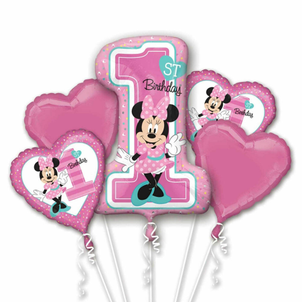 Minnie Mouse 1st Birthday Party Ideas
 Disney Baby Minnie Mouse 1st Birthday Balloon Bouquet