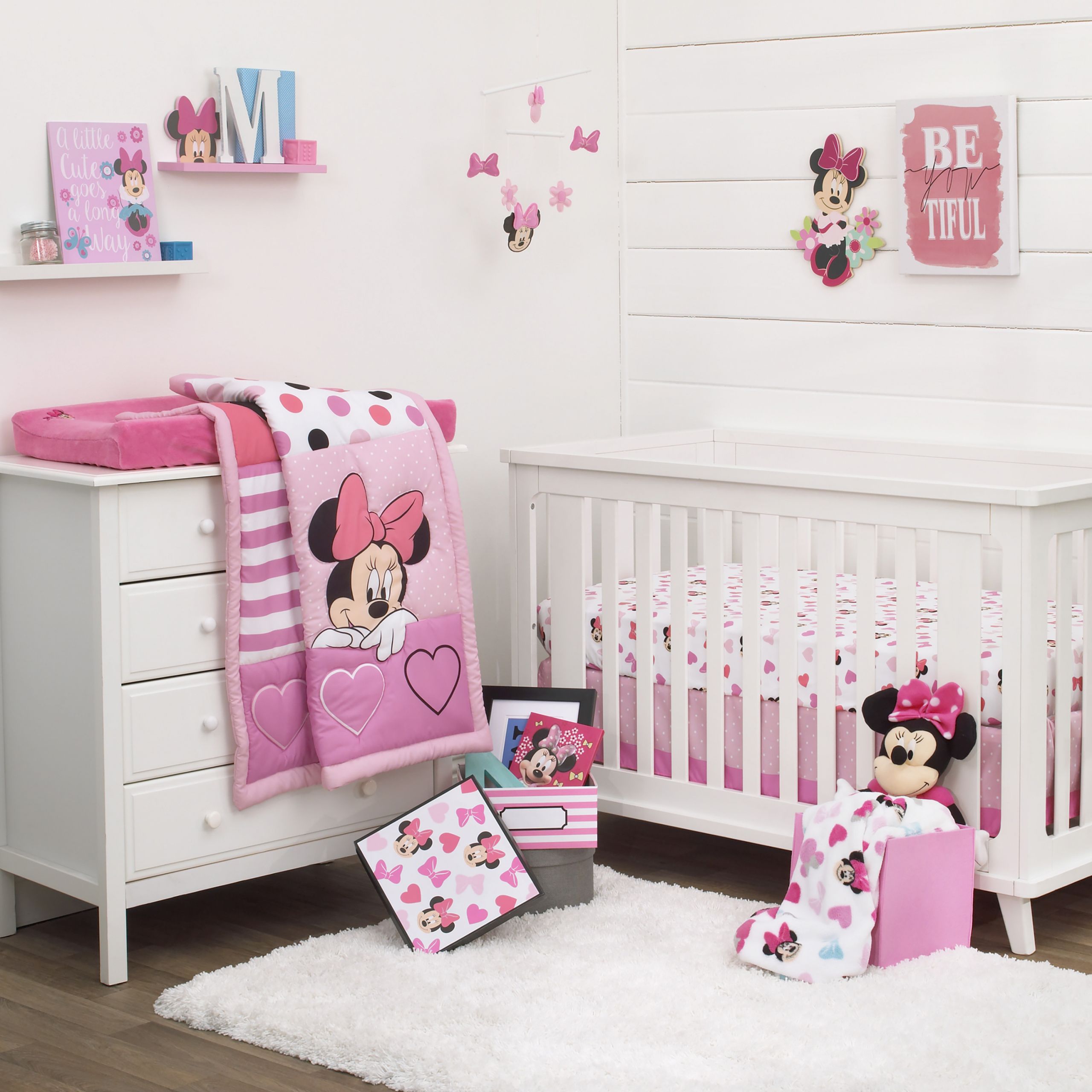 Minnie Mouse Baby Room Decor
 Disney Minnie Mouse Loves Dots 3 pc Crib Bedding Set and