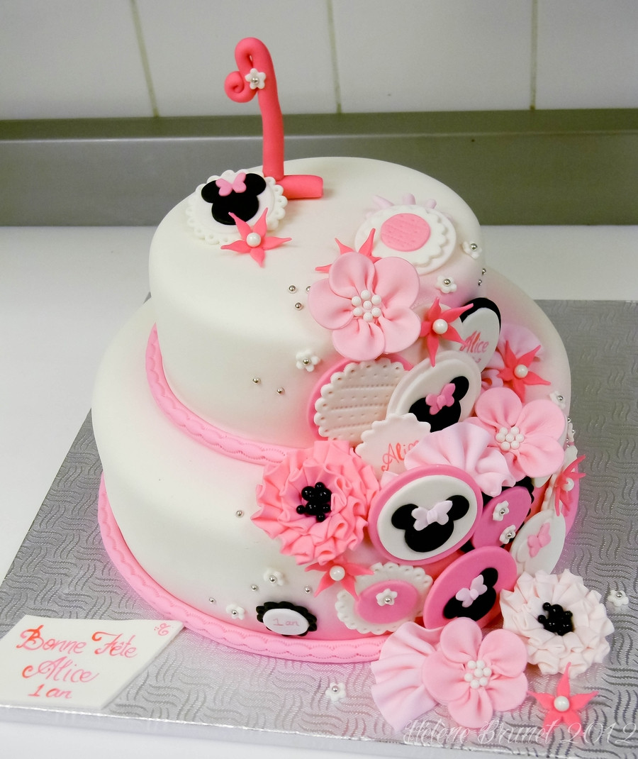 Minnie Mouse Birthday Cake Ideas
 1St Birthday Minnie Mouse Inspired Cake CakeCentral