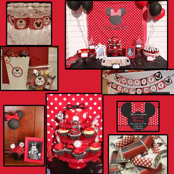 Minnie Mouse Birthday Decorations Red
 Minnie Mouse Red Deluxe PRINTABLE birthday by CupcakeExpress2