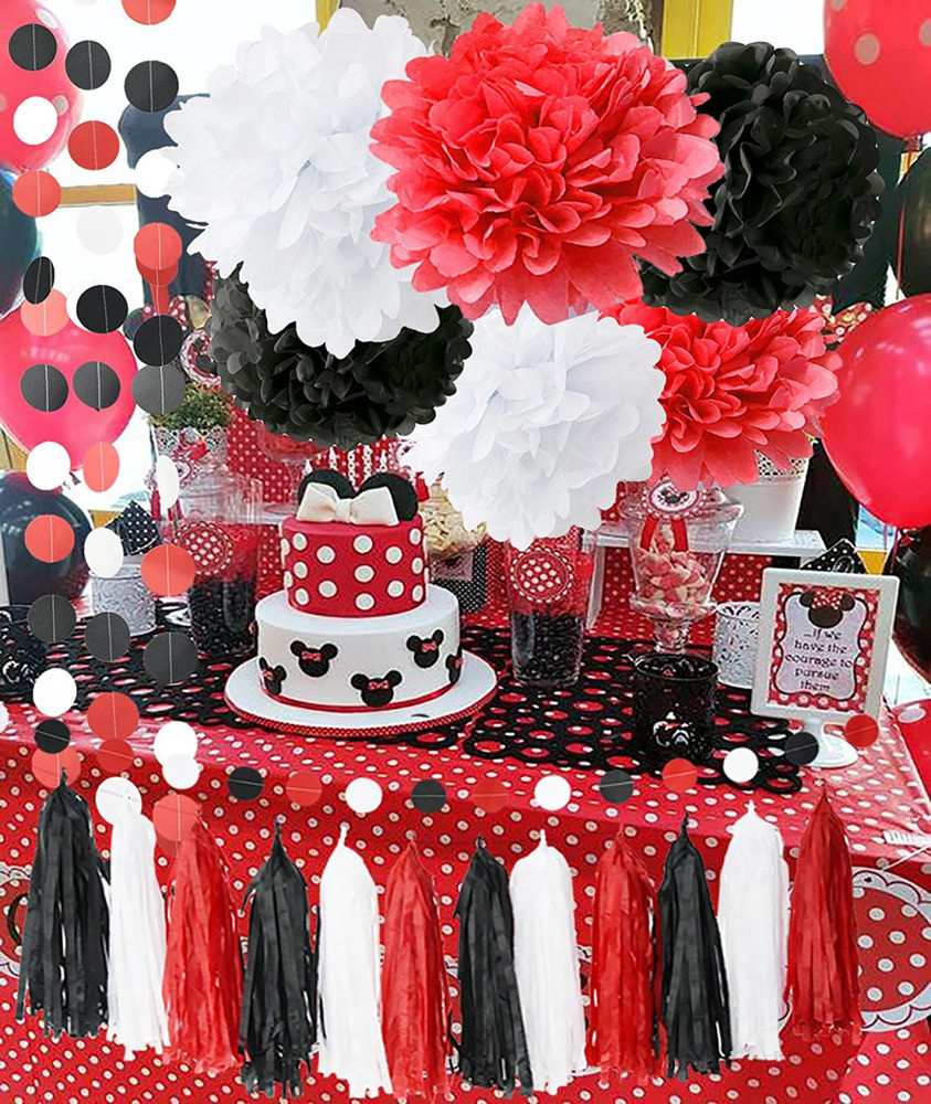 Minnie Mouse Birthday Decorations Red
 Minnie Mouse Party Supplies Kit Baby Birthday Decorations