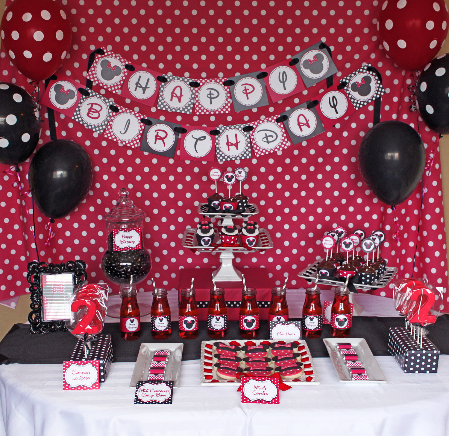 Minnie Mouse Birthday Decorations Red
 Minnie Mouse Red Deluxe birthday party package PRINTABLE red
