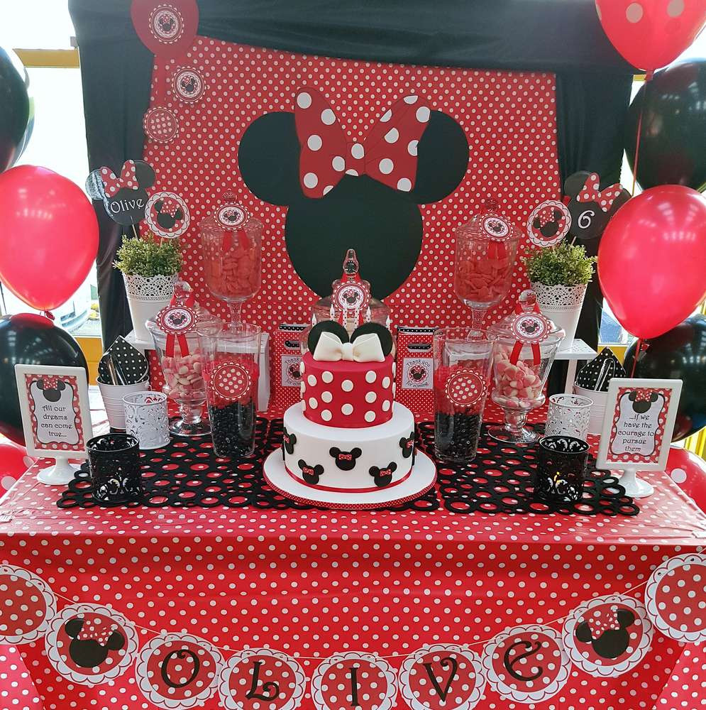 Minnie Mouse Birthday Decorations Red
 Minnie Mouse Birthday Party Ideas 1 of 17