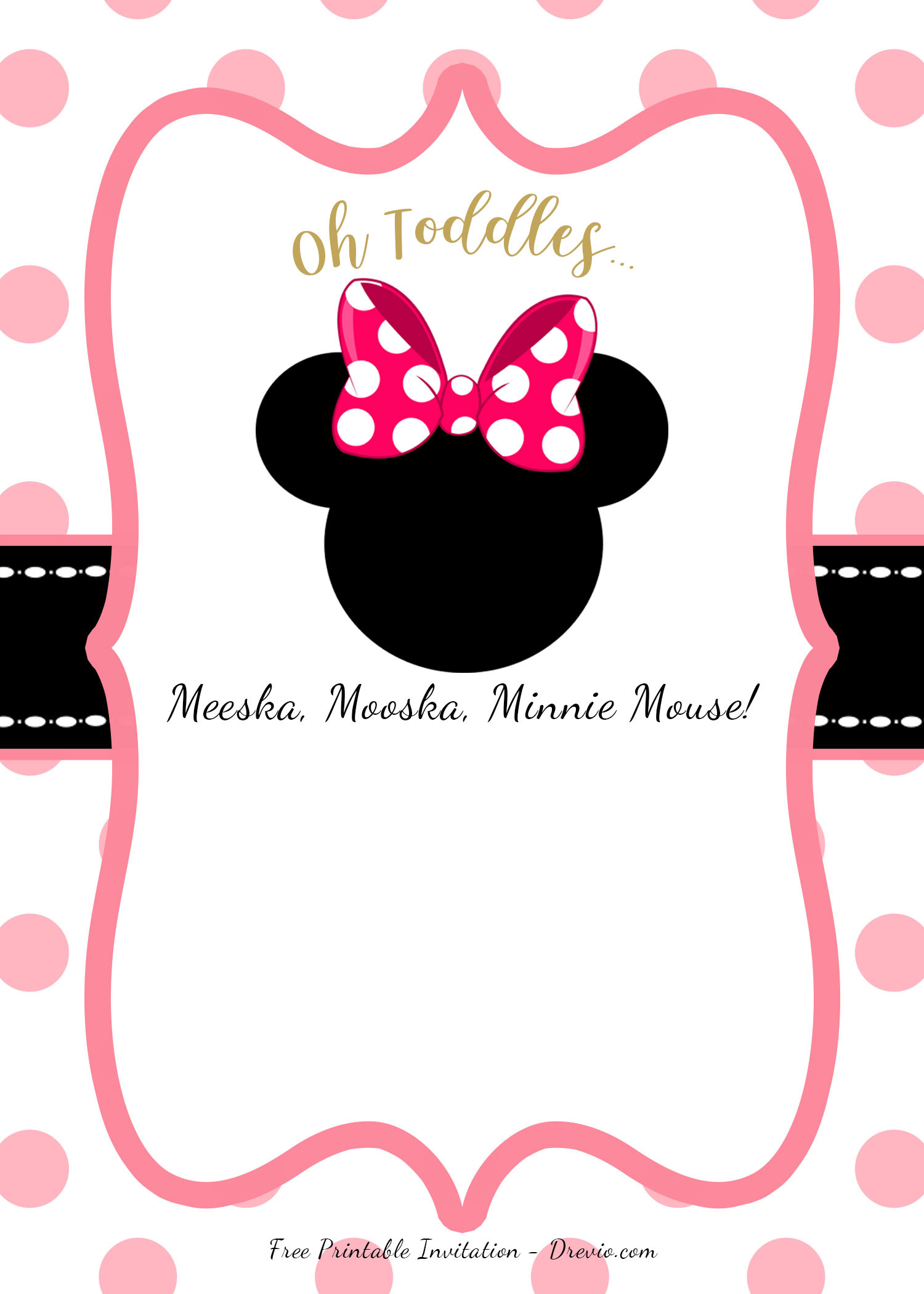 Minnie Mouse Birthday Invitations Printable
 FREE Pink Minnie Mouse Birthday Party DIY Printable