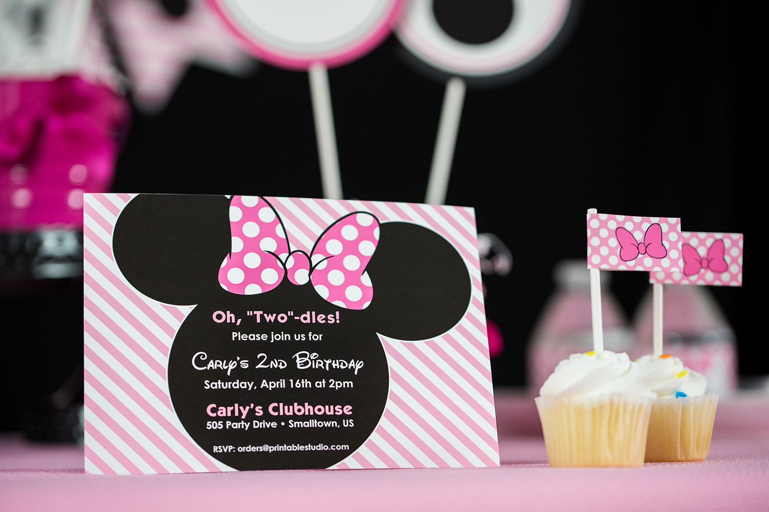 Minnie Mouse Birthday Party Invitations
 Minnie Mouse Birthday Party Printables and Invitation