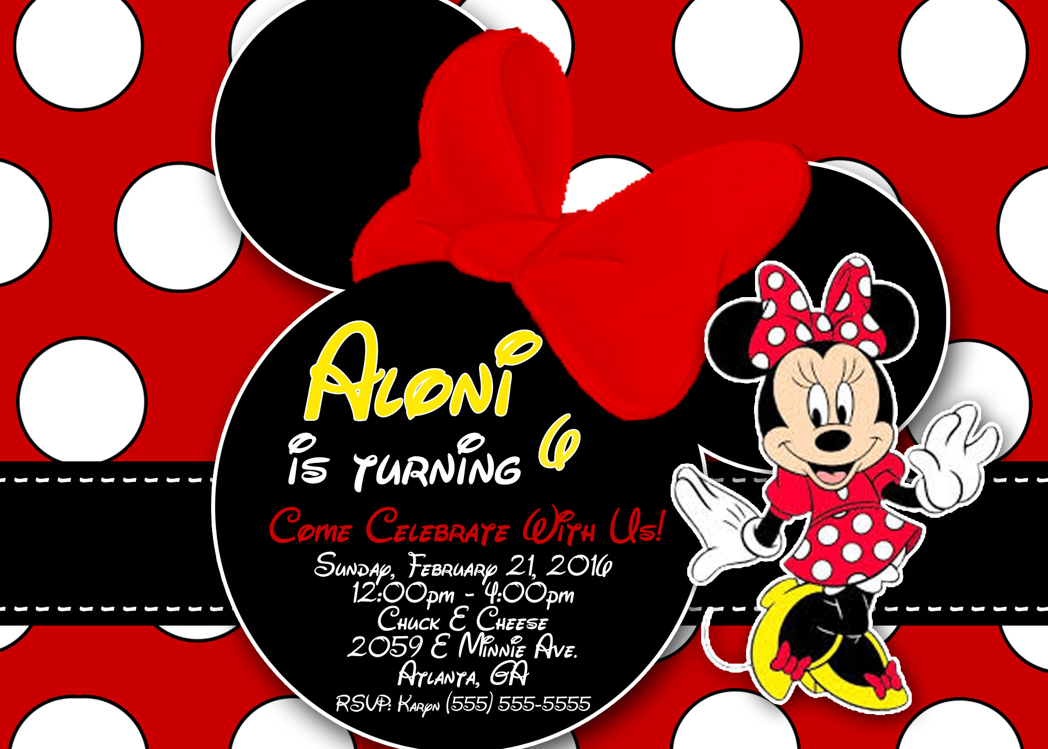 Minnie Mouse Birthday Party Invitations
 Minnie Mouse Birthday Invitations