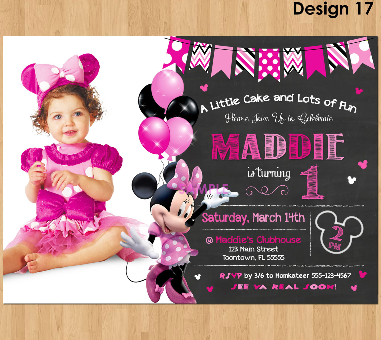 Minnie Mouse Birthday Party Invitations
 Minnie Mouse Invitation Minnie Mouse 1st Birthday First Bday
