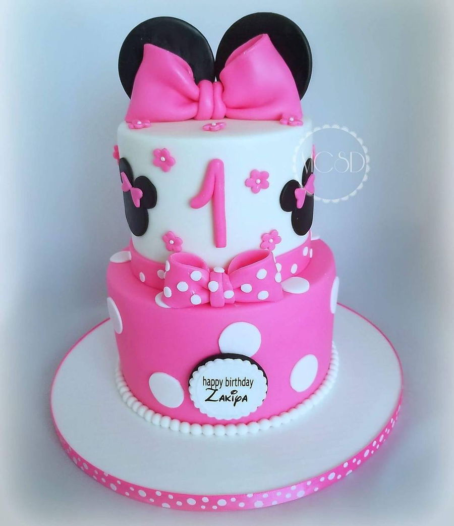 Minnie Mouse Cakes For 1st Birthday
 Minnie Mouse 1St Birthday Cake CakeCentral