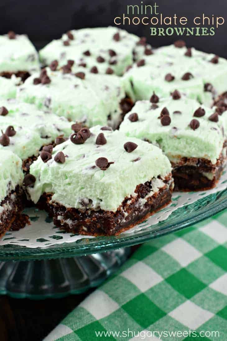 Mint Chocolate Chip Brownies
 Mint Chocolate Chip Brownies Shugary Sweets