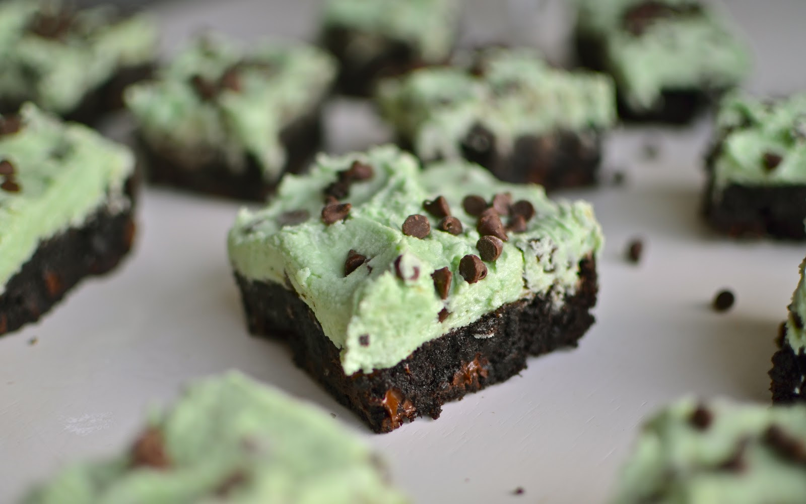 Mint Chocolate Chip Brownies
 Mint Chocolate Chip Cheesecake Brownies