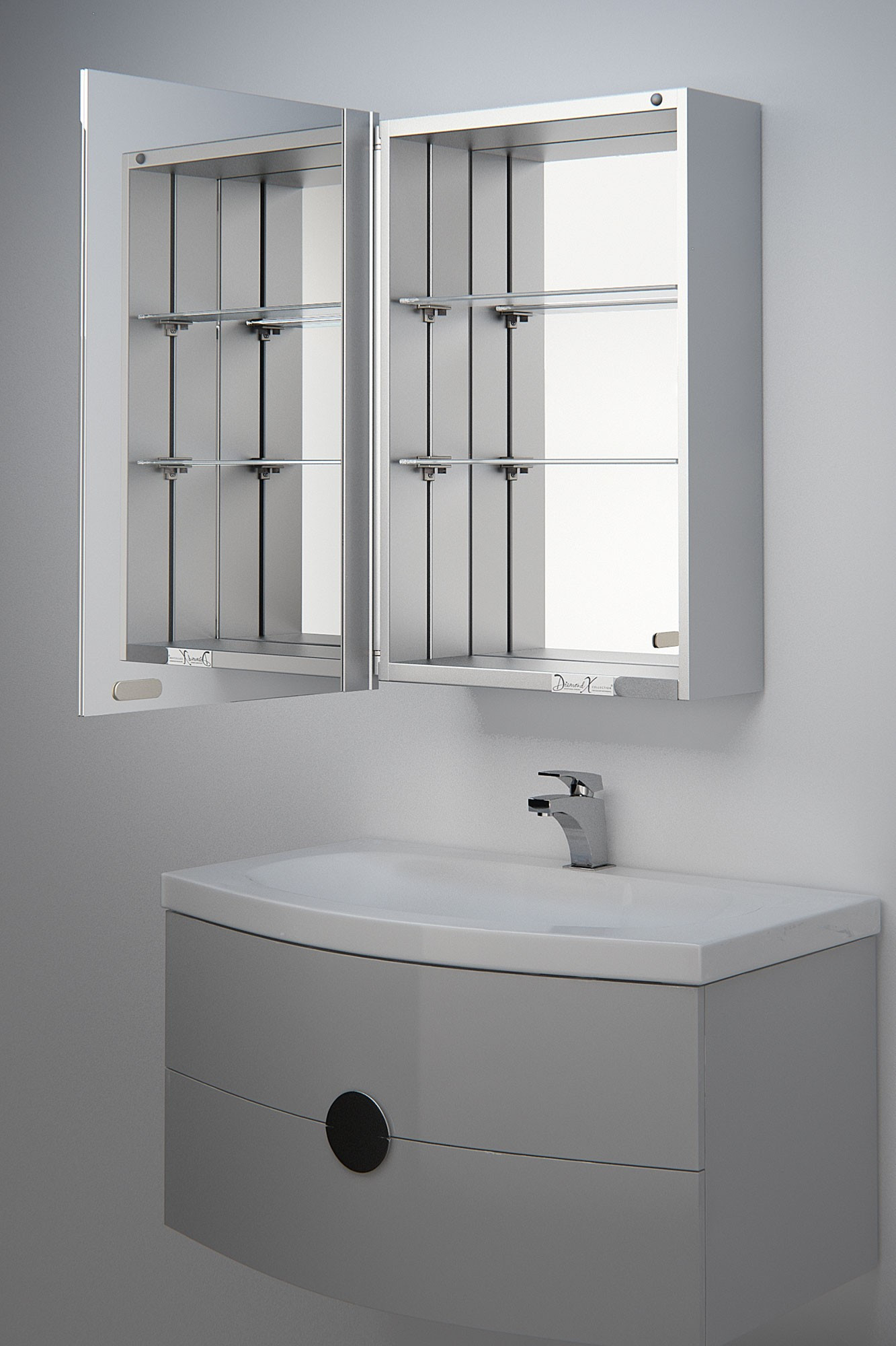 Mirrored Bathroom Cabinet
 Alban mirrored bathroom cabinet mirror H 600mm x W 400mm