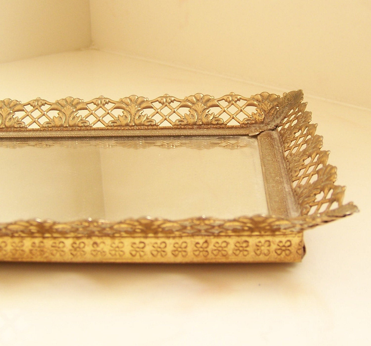 Mirrored Bathroom Tray
 vintage mirrored vanity tray by vintagebyalexkeller on Etsy