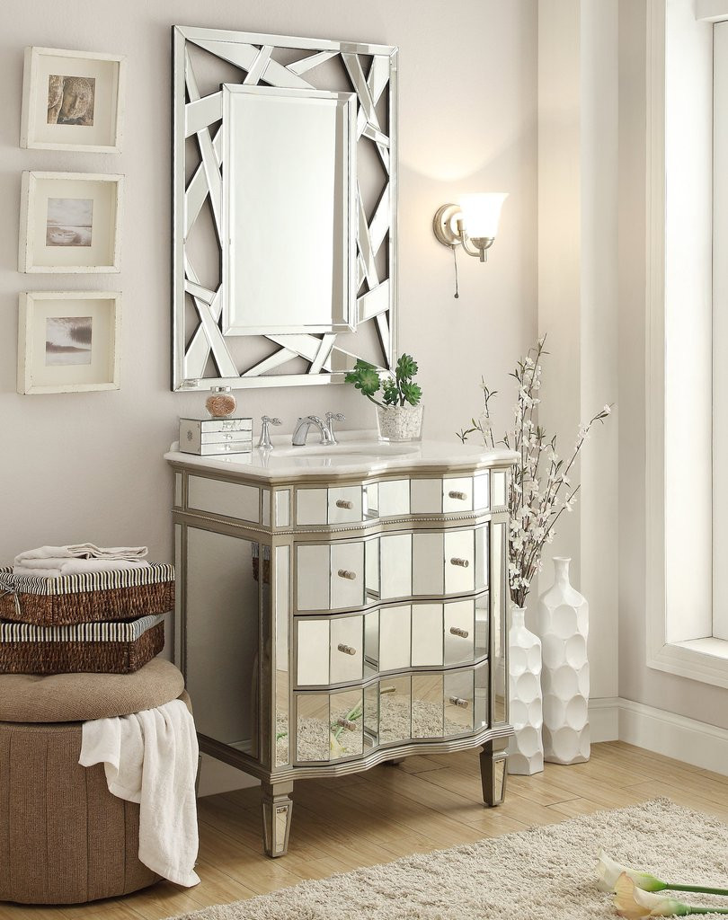 Mirrored Vanities For Bathroom
 30" Mirror Reflection Asselin Bathroom Sink Vanity