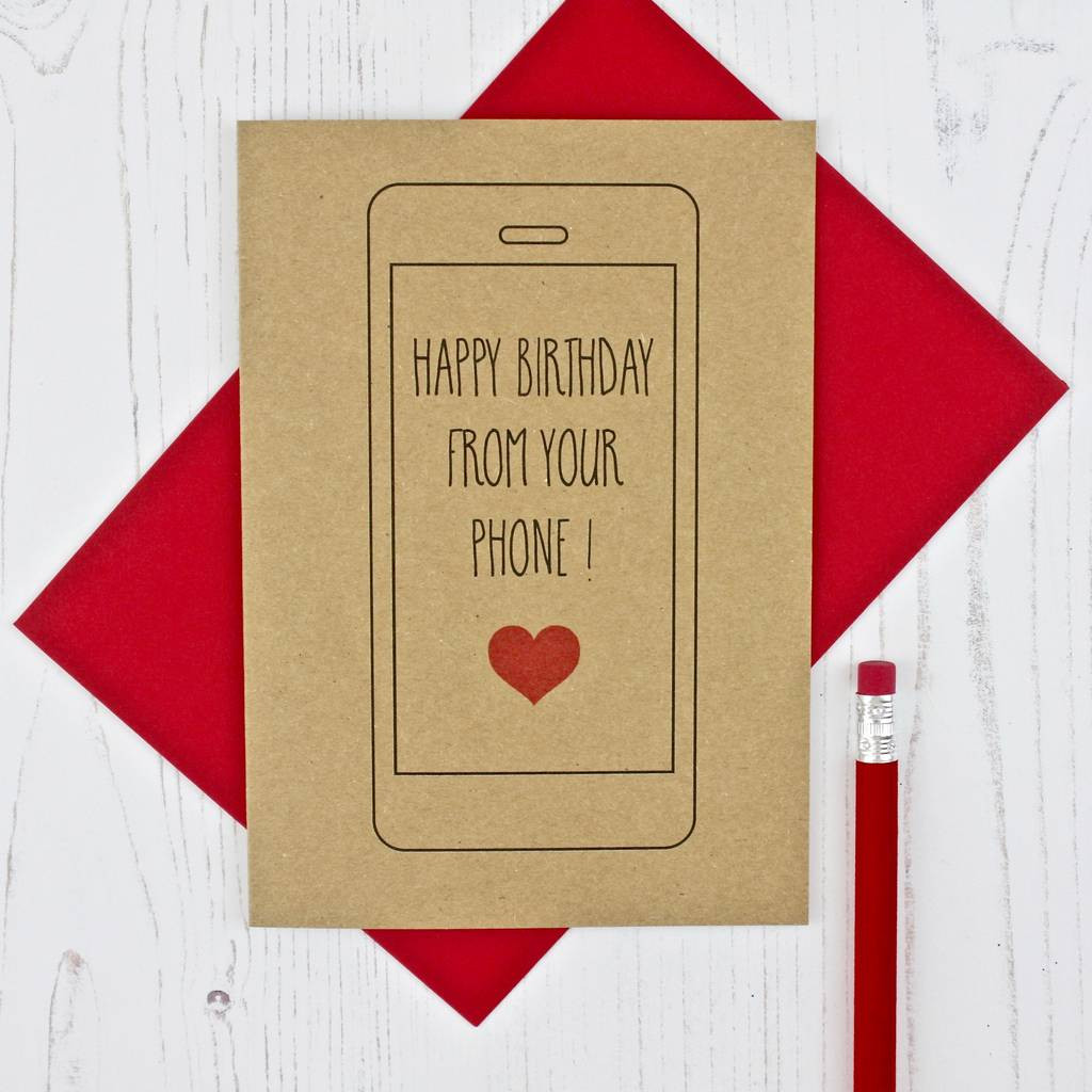 Mobile Birthday Cards
 mobile phone birthday card by adam regester design