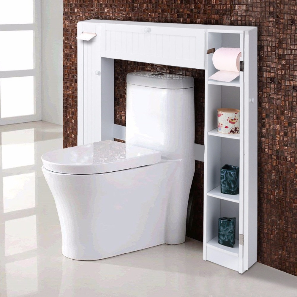 Modern Bathroom Storage
 Giantex Wooden White Shelf Over The Toilet Storage Cabinet